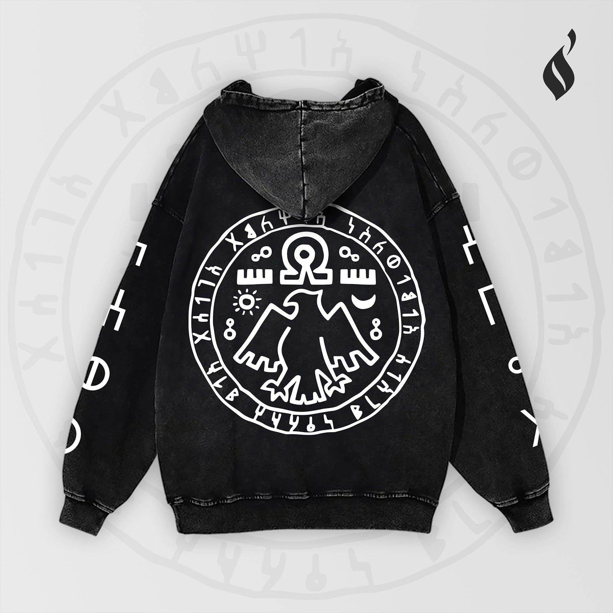 7 Eagles Washed Hoodie - QADIM