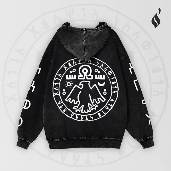 7 Eagles Washed Hoodie - QADIM