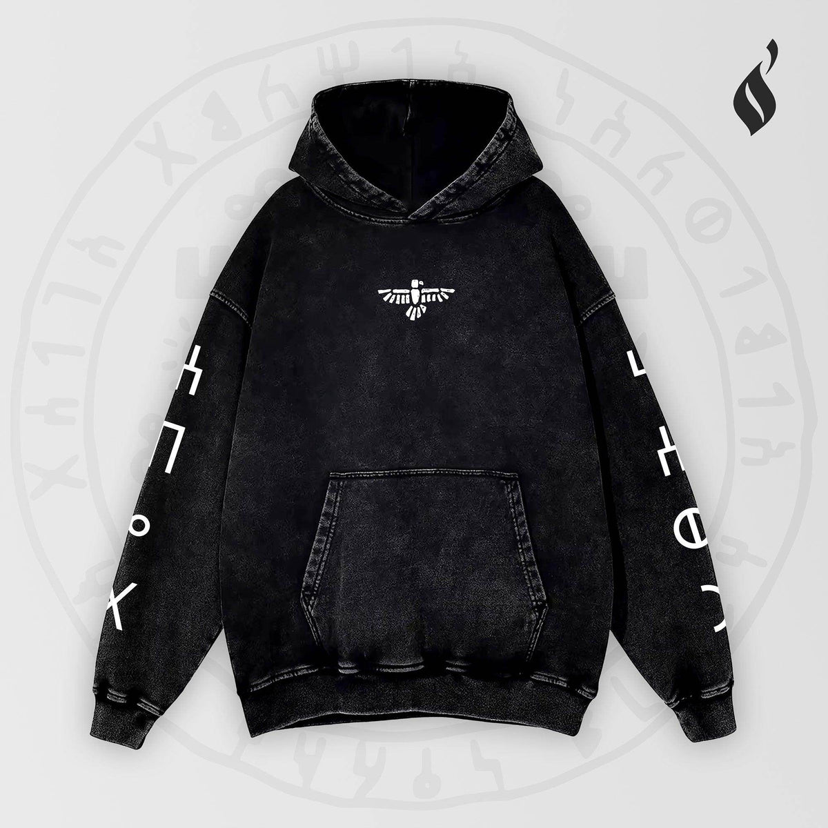 7 Eagles Washed Hoodie - QADIM