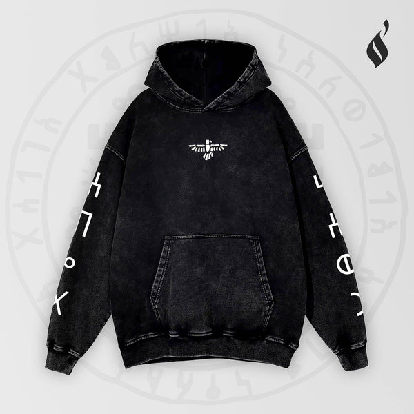 7 Eagles Washed Hoodie - QADIM
