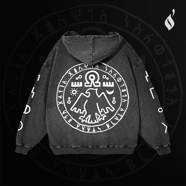 7 Eagles Washed Hoodie - QADIM