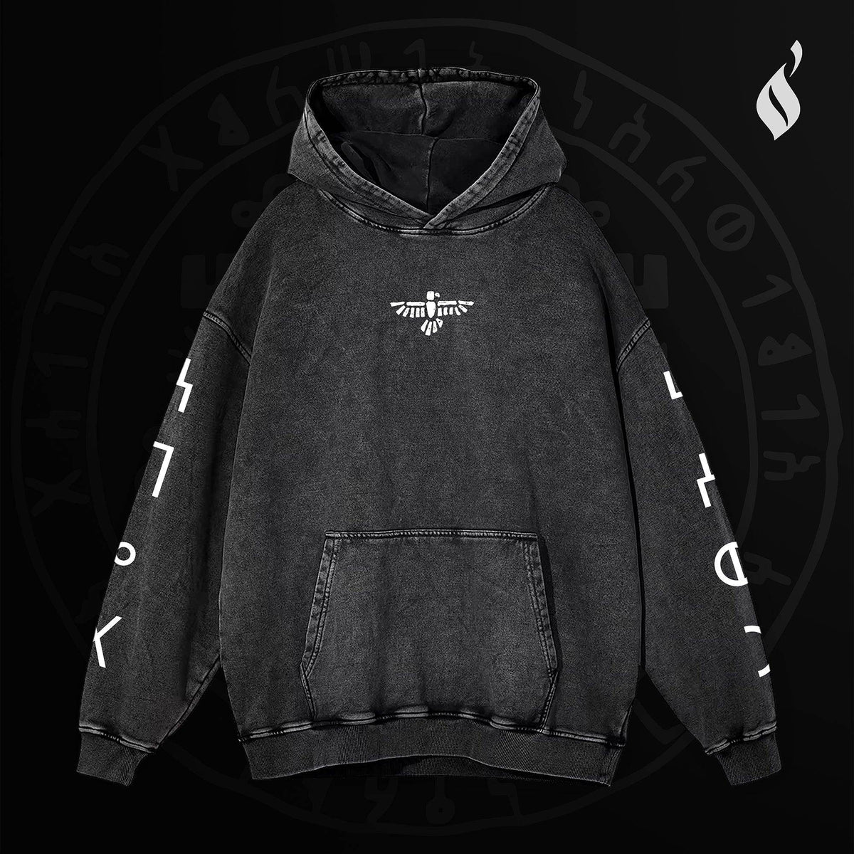 7 Eagles Washed Hoodie - QADIM