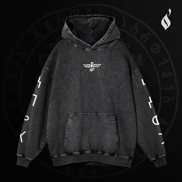 7 Eagles Washed Hoodie - QADIM