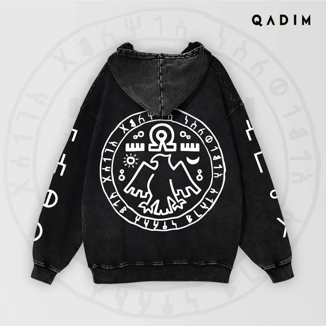 7 Eagles Washed Hoodie - QADIM