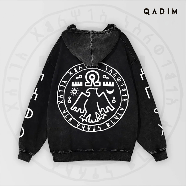 7 Eagles Washed Hoodie - QADIM