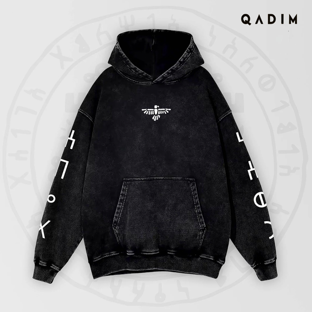 7 Eagles Washed Hoodie - QADIM
