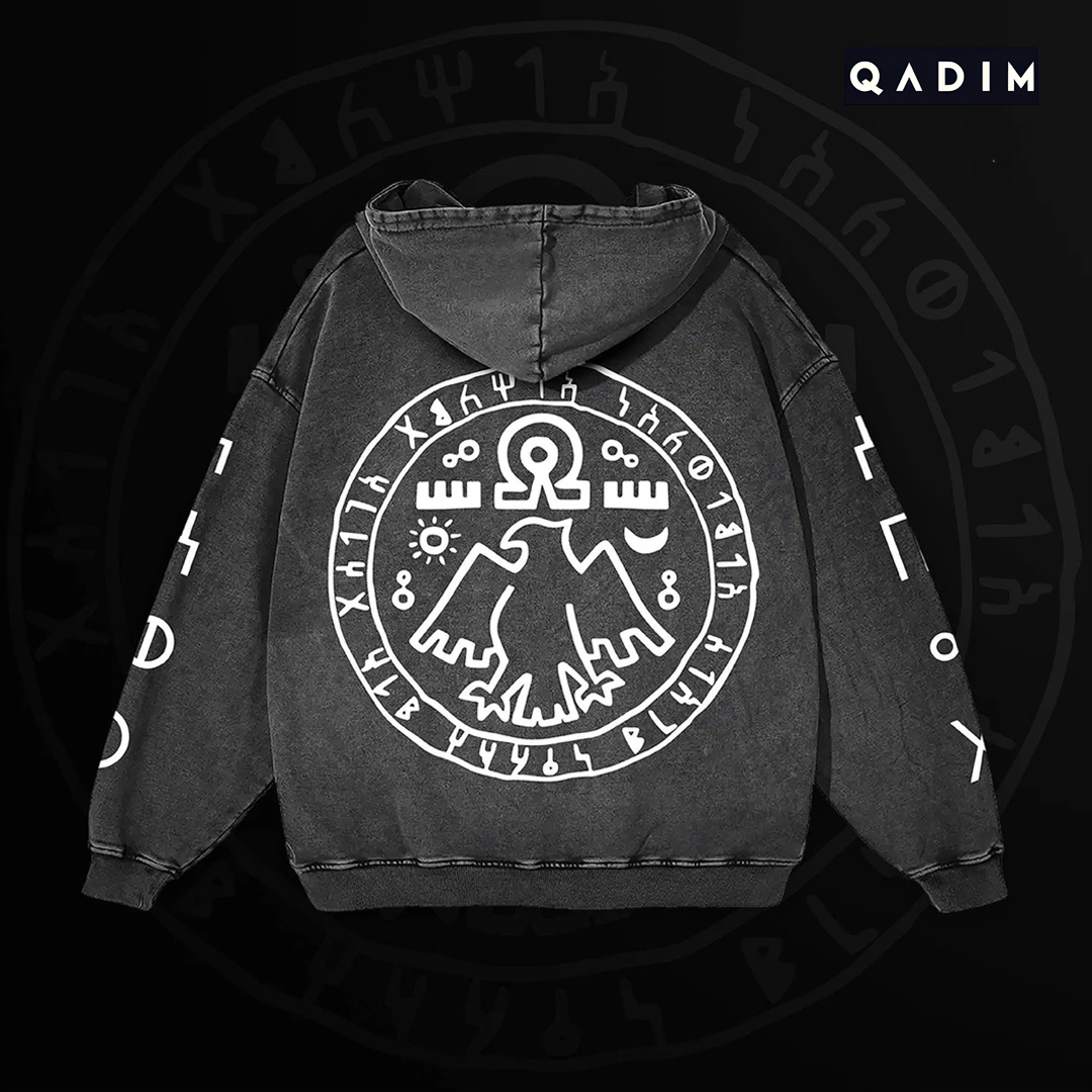 7 Eagles Washed Hoodie - QADIM