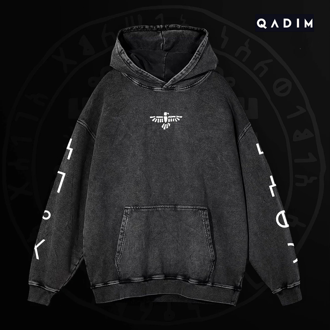 7 Eagles Washed Hoodie - QADIM