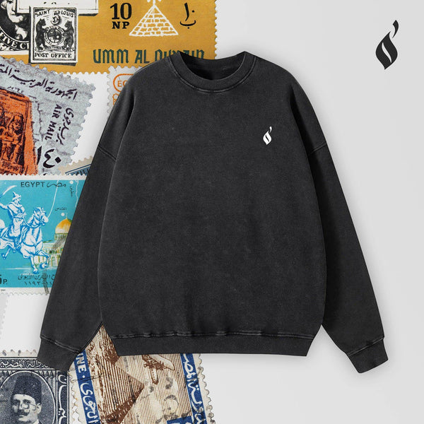 Tawabie Washed Sweatshirt - QADIM